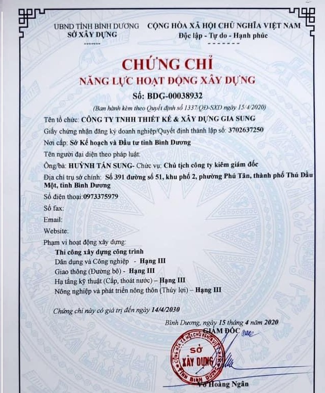 Xây dựng Gia Sung